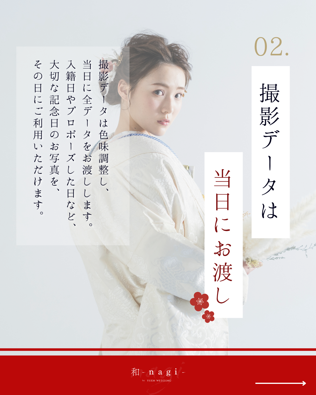 撮影データは当日にお渡し