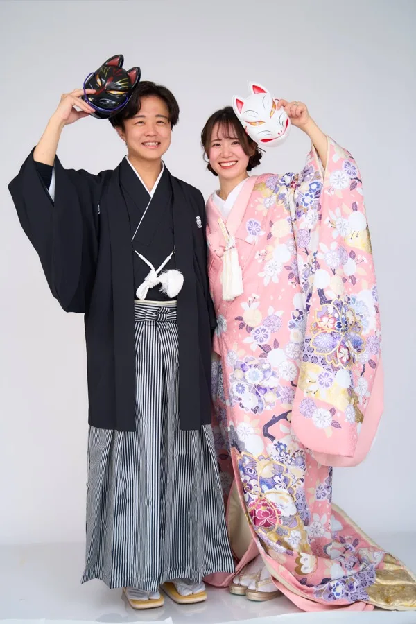 白無垢と紋付袴のカップルフォト