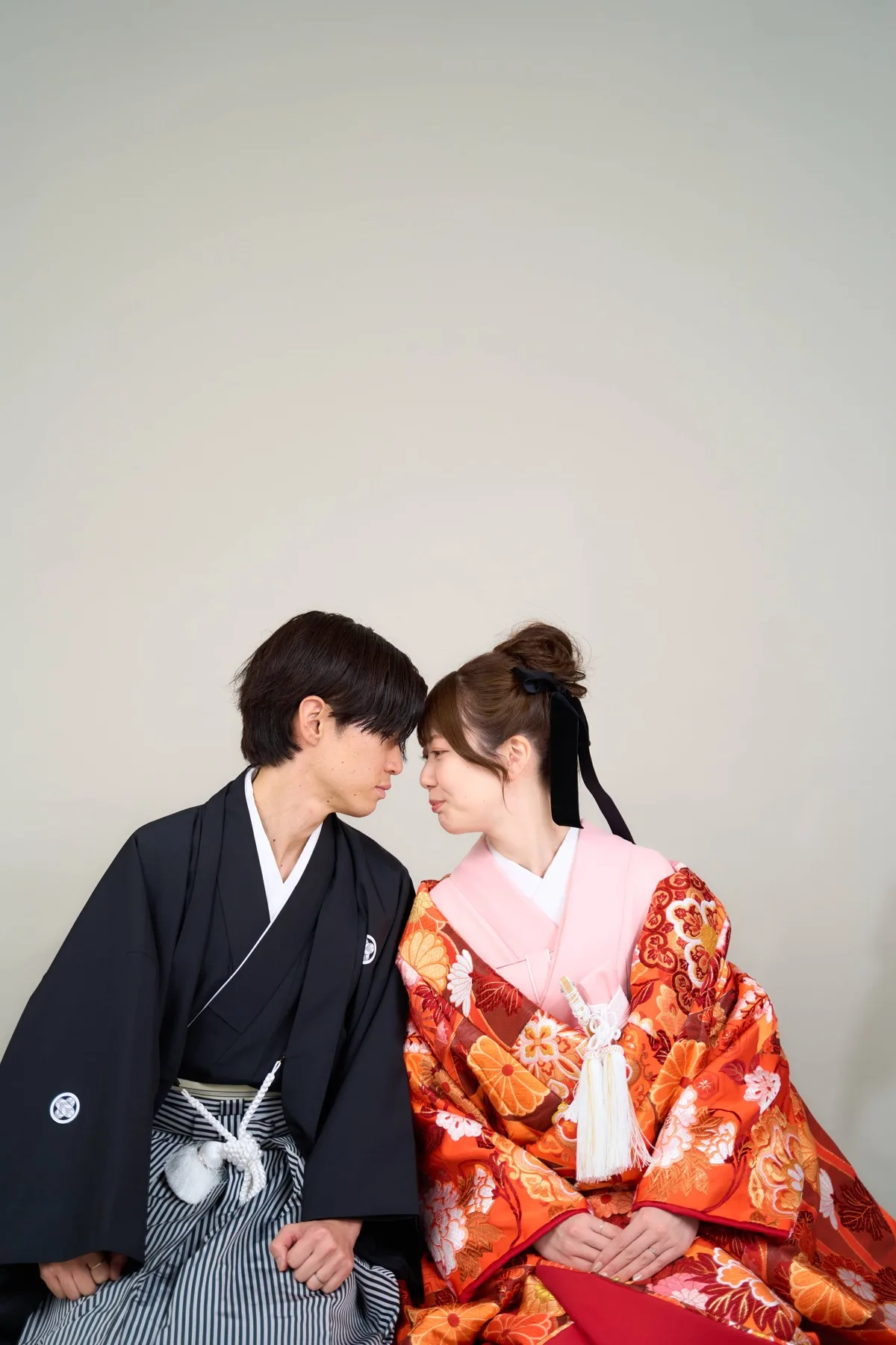 ピンクの色打掛での和装フォトウェディング