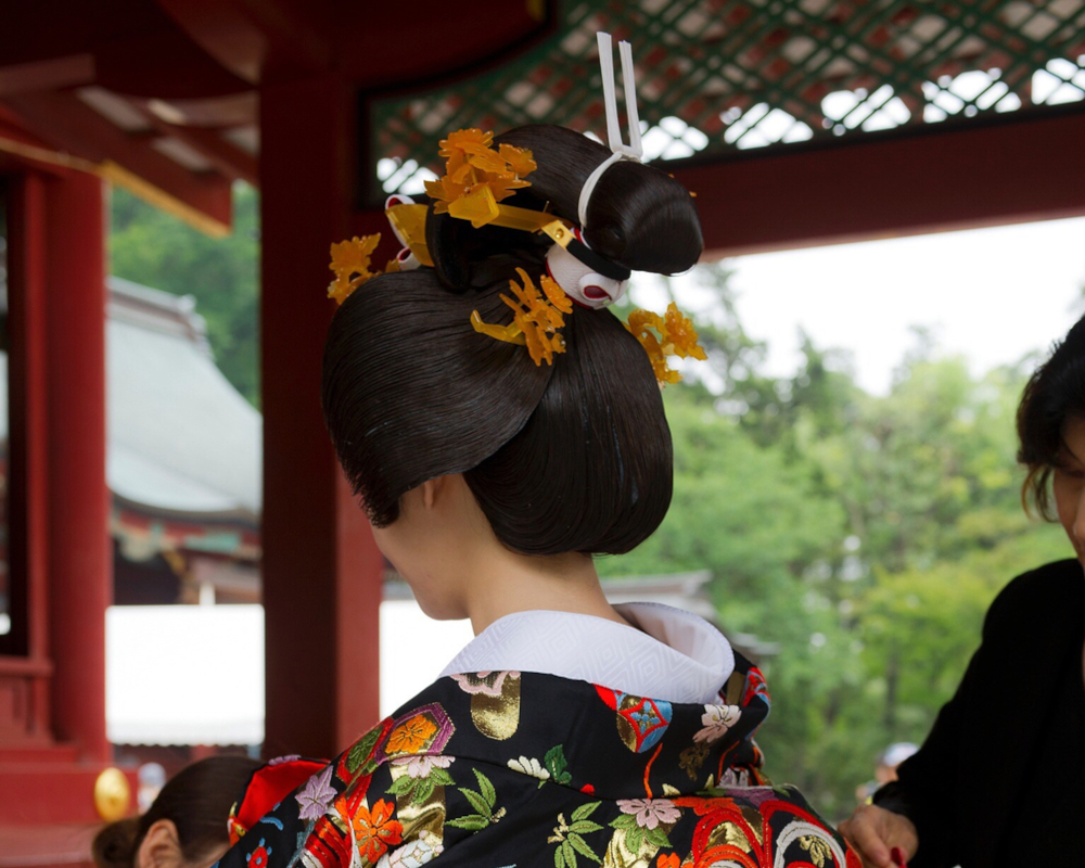 文金高島田のかつら