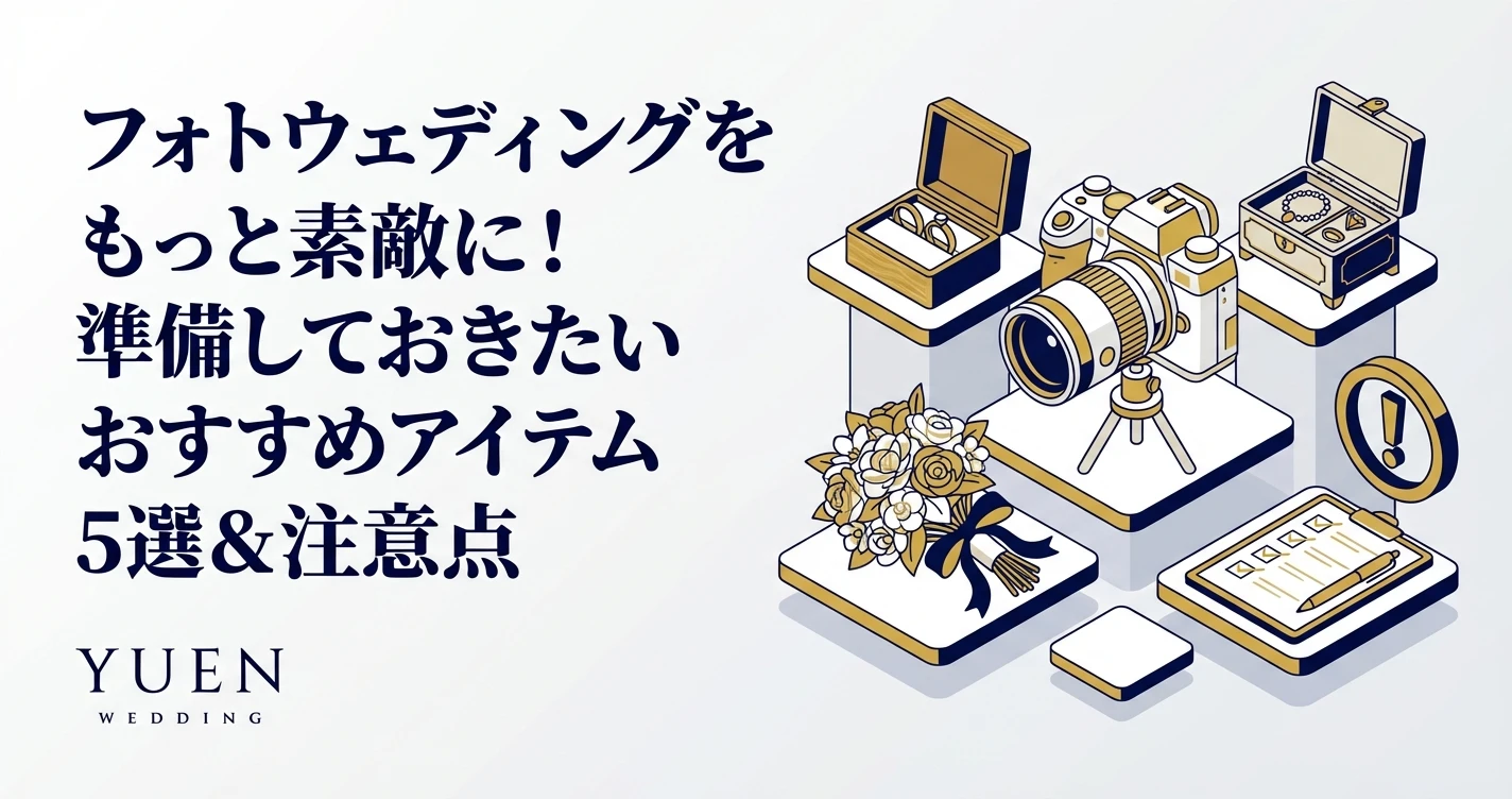 フォトウェディングをもっと素敵に！準備しておきたいおすすめアイテム5選＆注意点