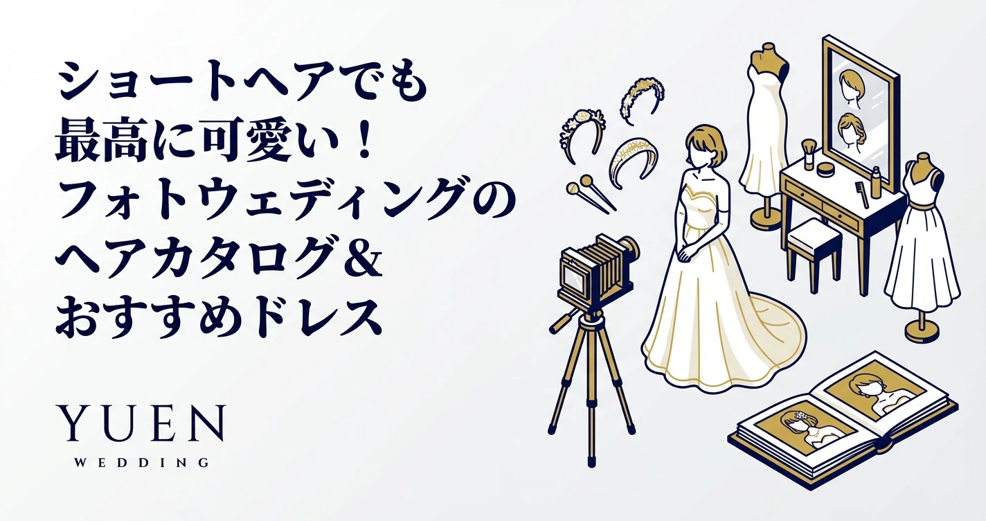 ショートヘアでも最高に可愛い！フォトウェディングのヘアカタログ＆おすすめドレス